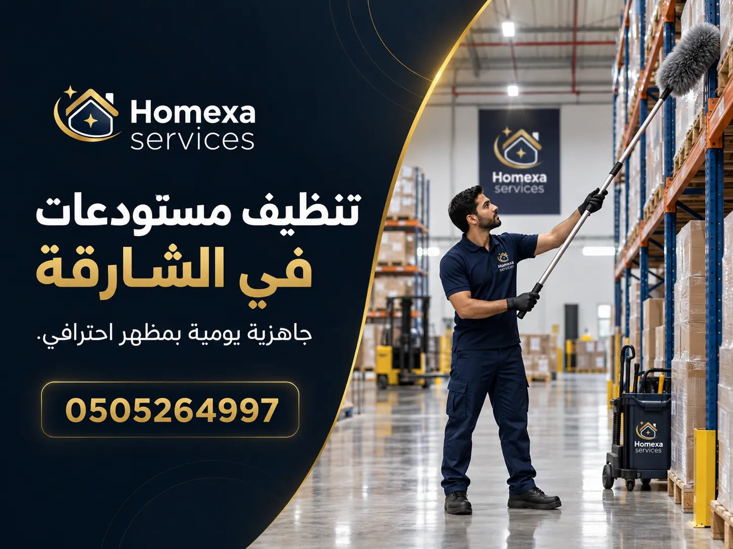 تنظيف أرضيات المستودعات في الشارقة وإزالة الغبار والأوساخ