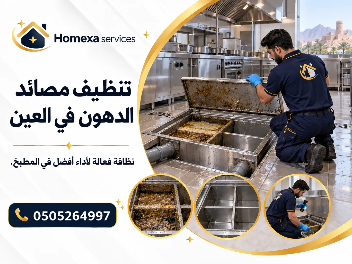 شركة تنظيف مصائد الدهون في العين من Home Xa Services