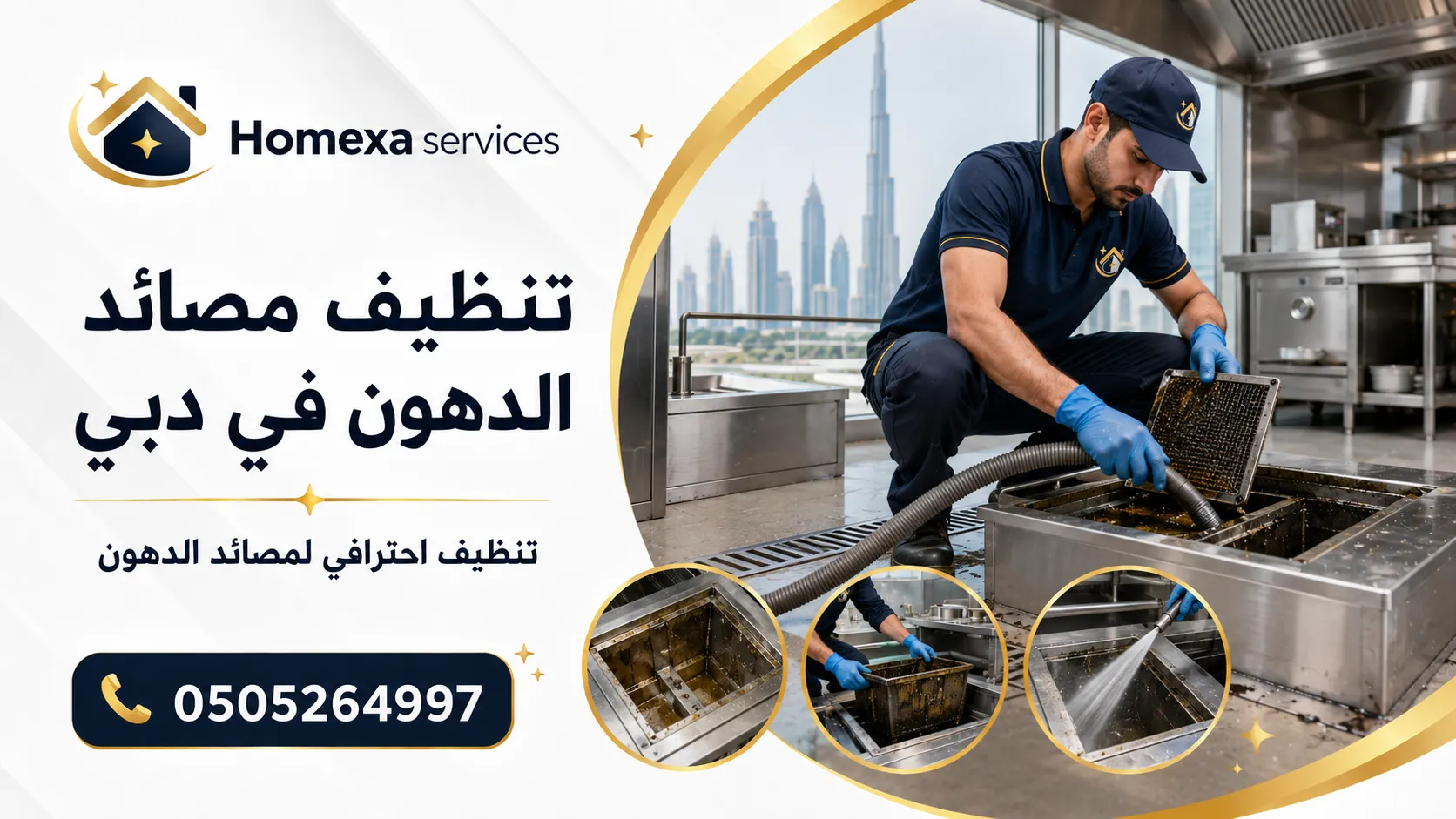 تنظيف مصائد الدهون في دبي للمطاعم والمقاهي والمطابخ التجارية