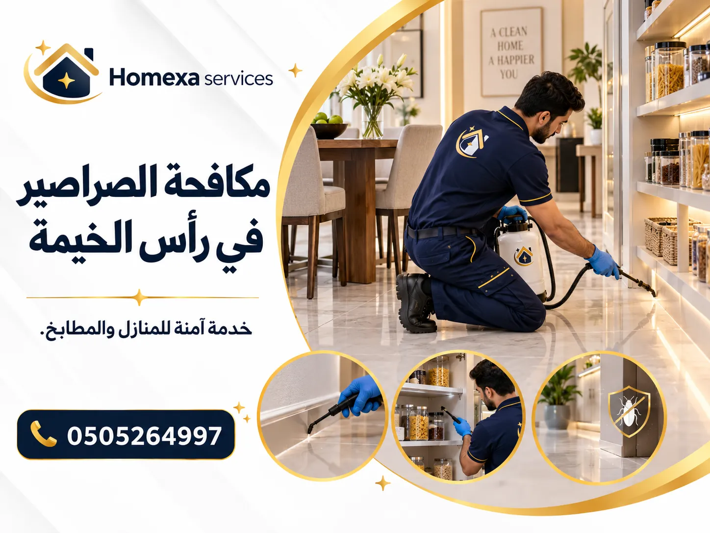 مكافحة الصراصير في رأس الخيمة ومتابعة أماكن نشاط واختباء الصراصير