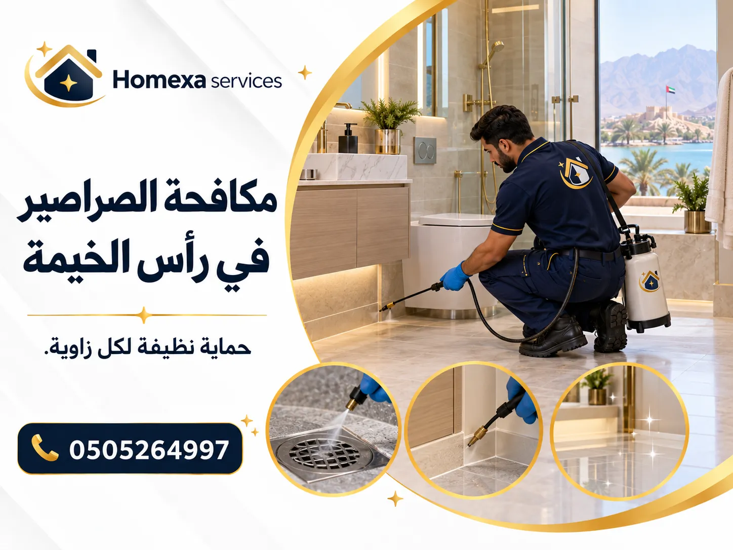 شركة مكافحة الصراصير في رأس الخيمة من Home Xa Services