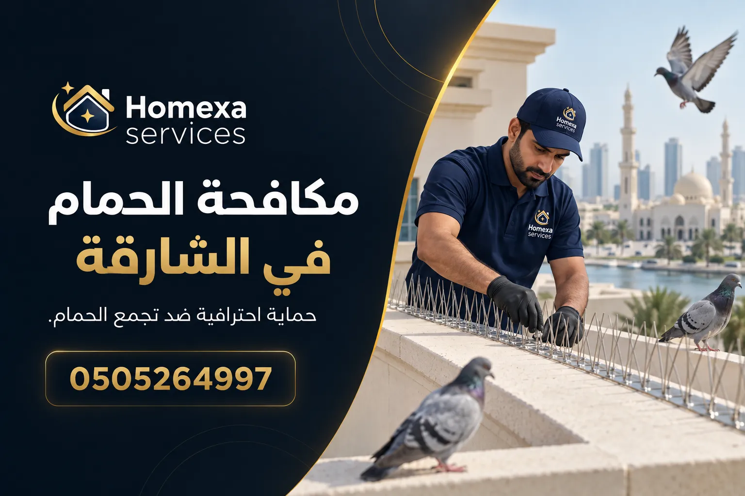 معدات وتركيب حلول مكافحة الطيور في الشارقة