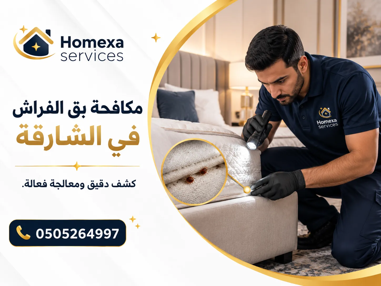 مكافحة بق الفراش في الشارقة داخل غرف النوم والمراتب
