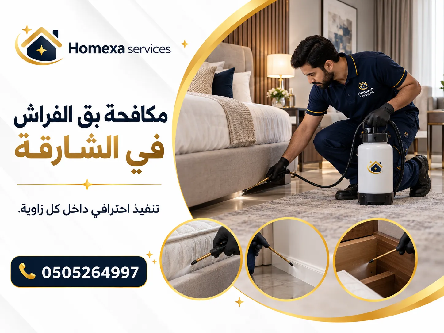 شركة مكافحة بق الفراش في الشارقة من Home Xa Services