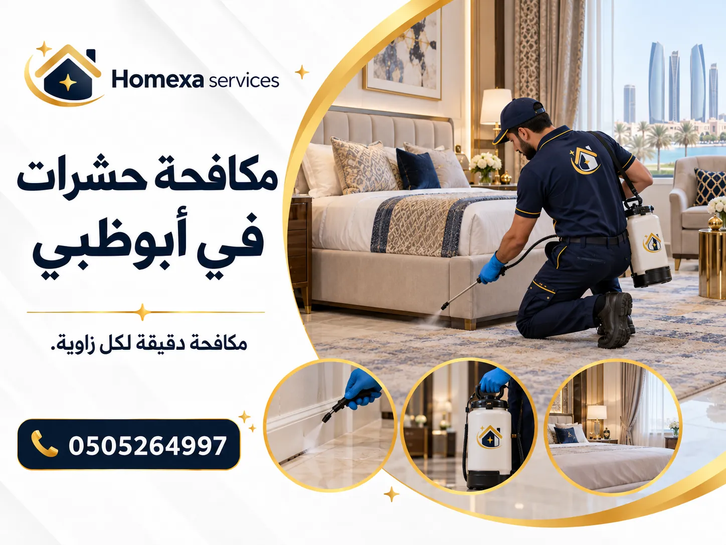 خدمة مكافحة حشرات في أبوظبي للمنازل والفلل والمنشآت
