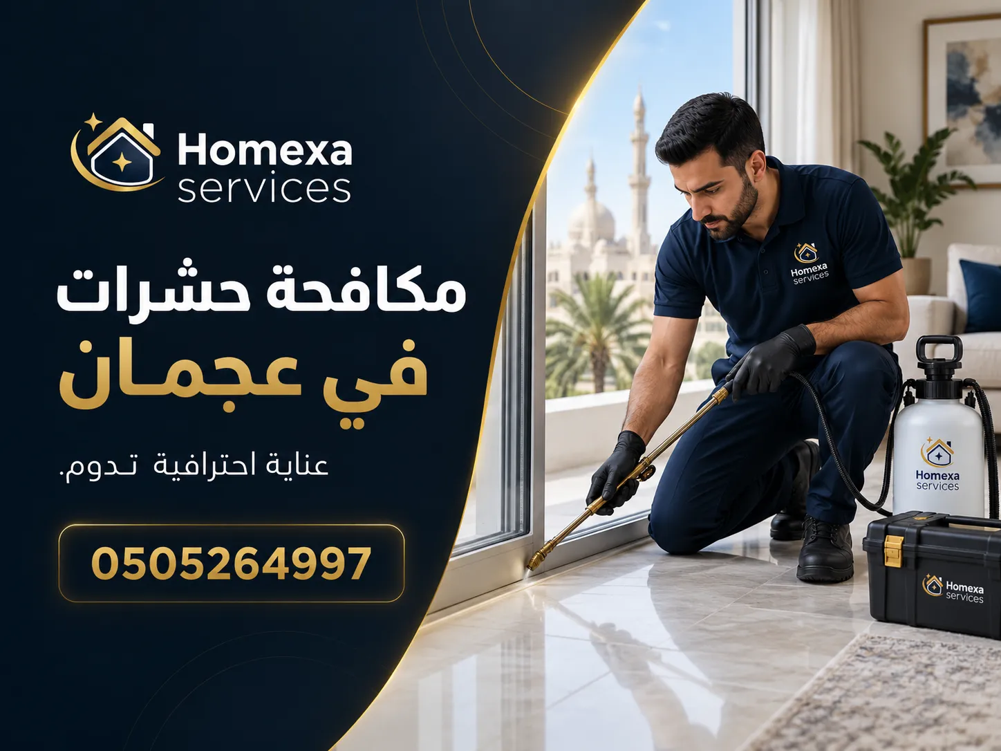 مكافحة حشرات في عجمان مع فحص مناطق انتشار الصراصير والنمل والحشرات