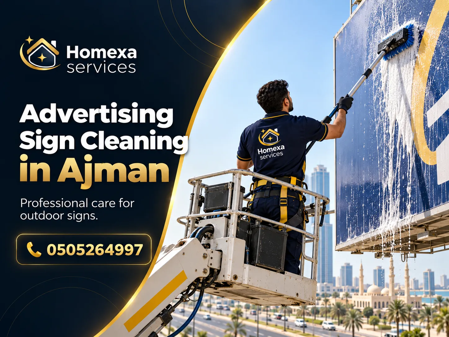 Advertising Sign Cleaning Company in Ajman by Home Xa Services