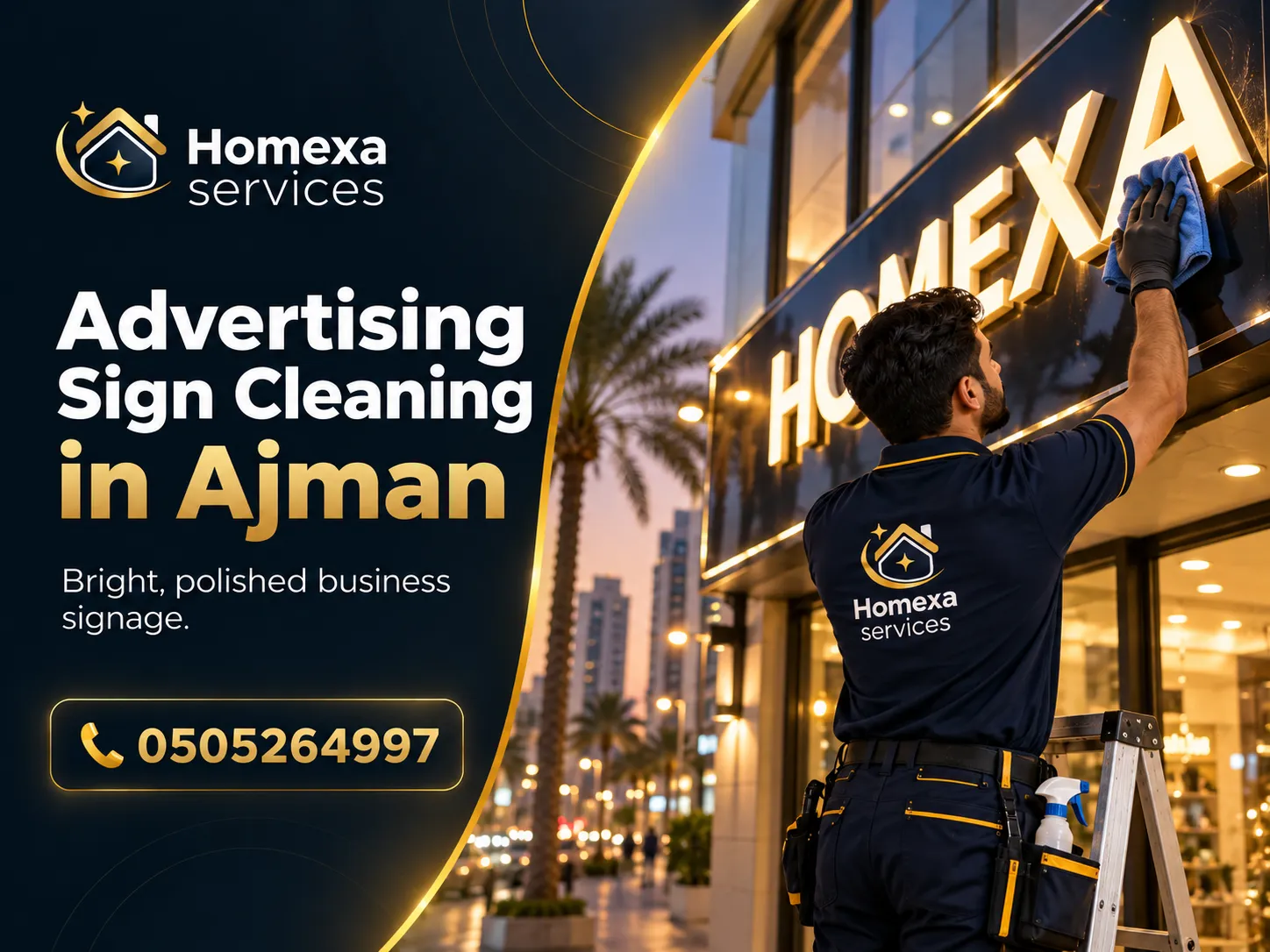 High advertising sign cleaning in Ajman