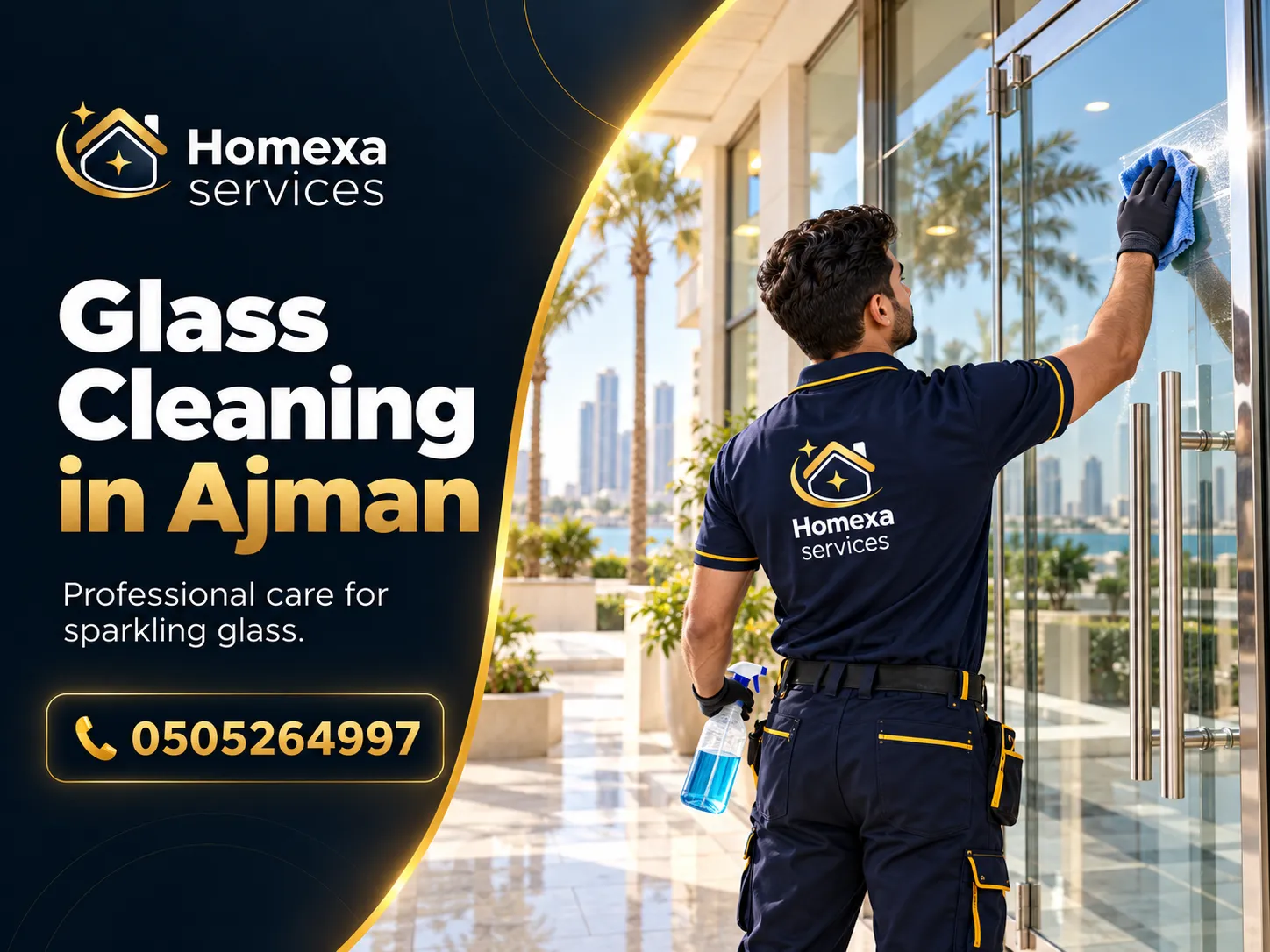 Glass Cleaning Company in Ajman by Home Xa Services
