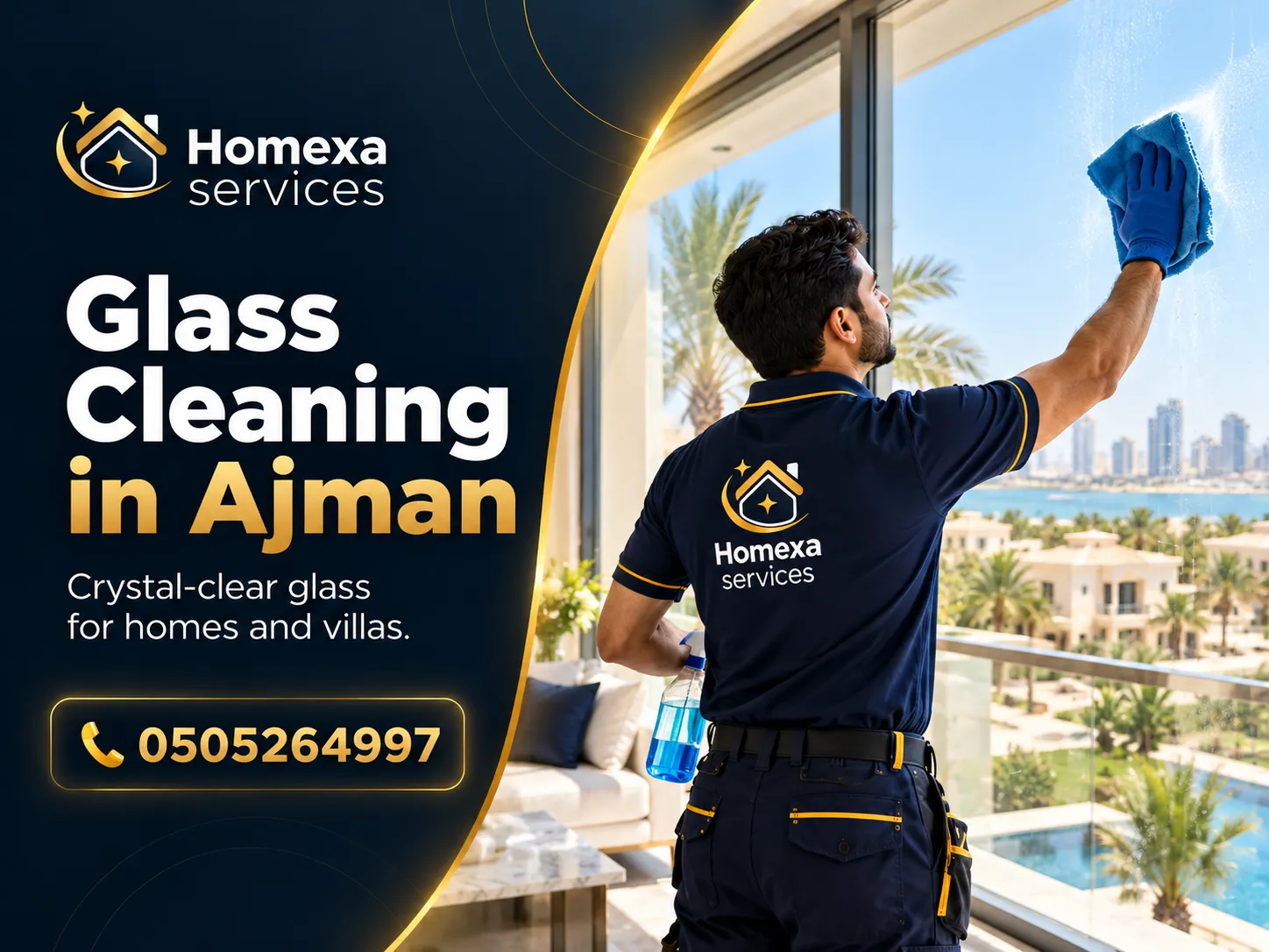 Glass Cleaning Company for homes and villas in Ajman