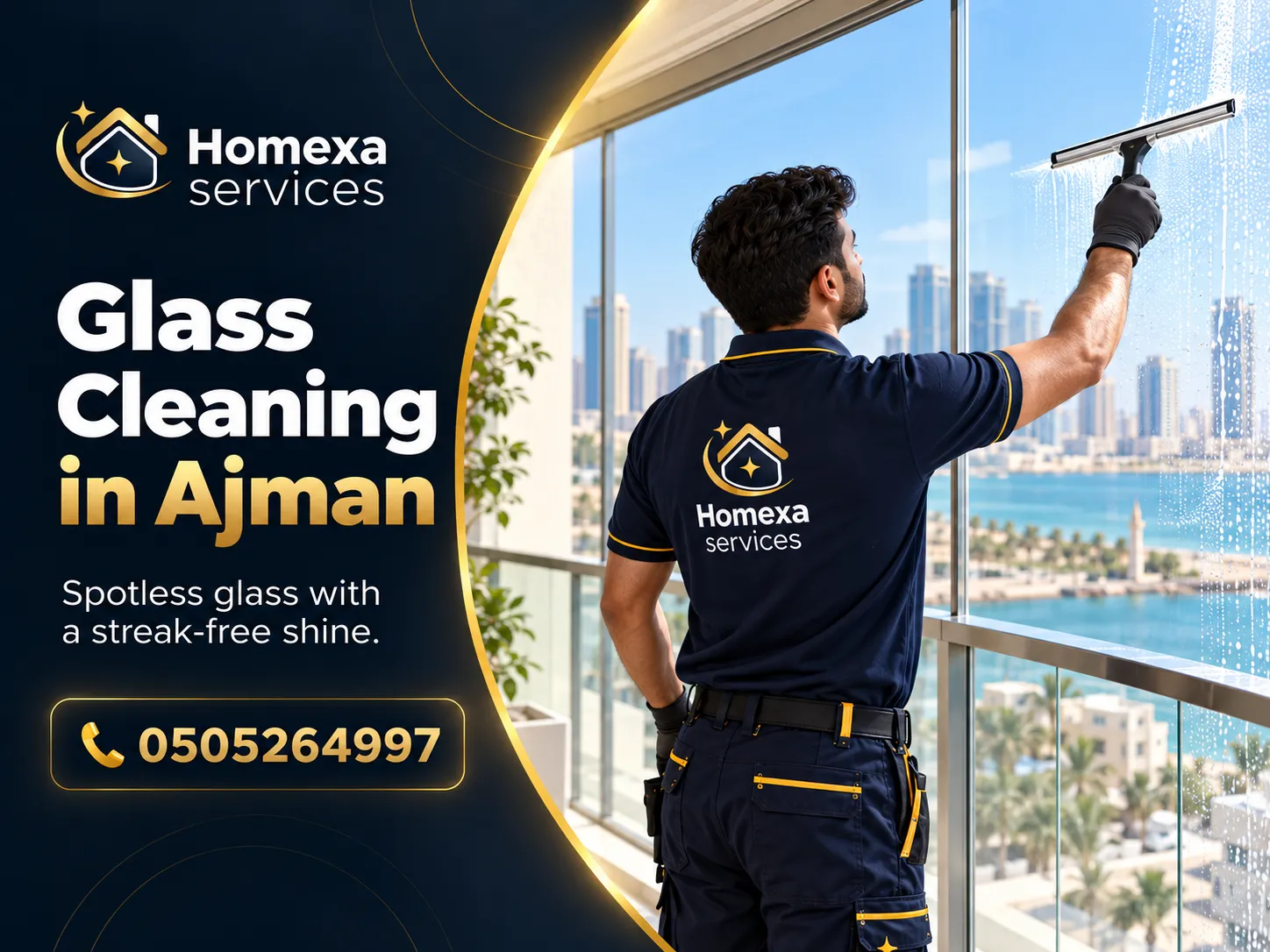 Deep Glass Cleaning in Ajman for homes and offices