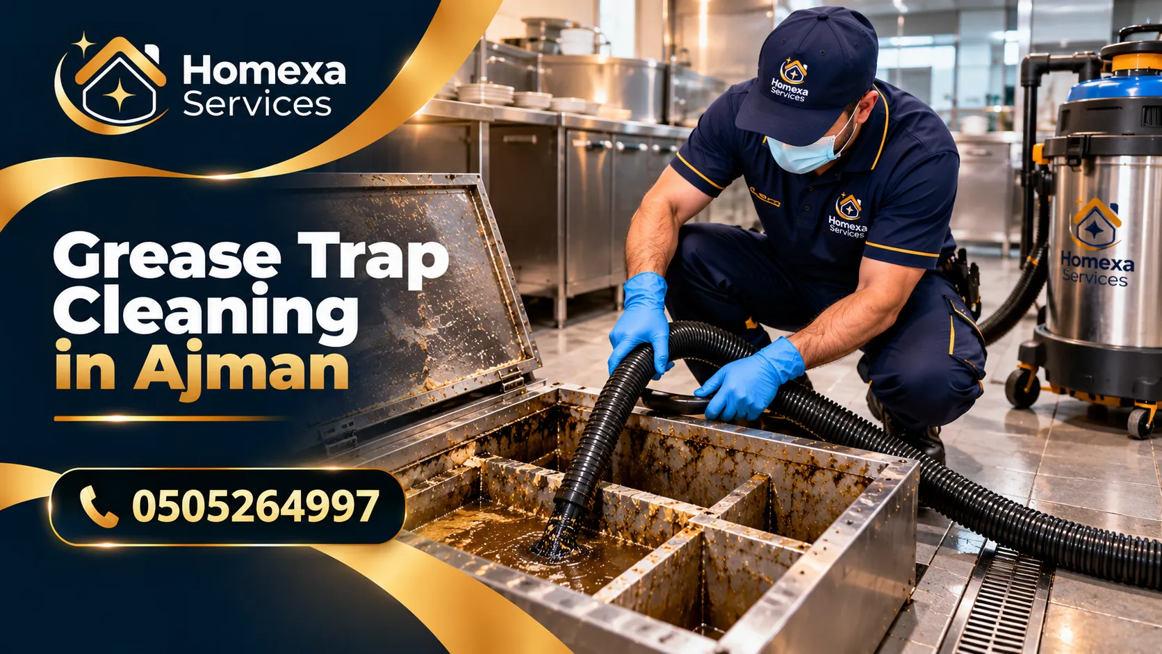Grease trap cleaning for restaurants in Ajman
