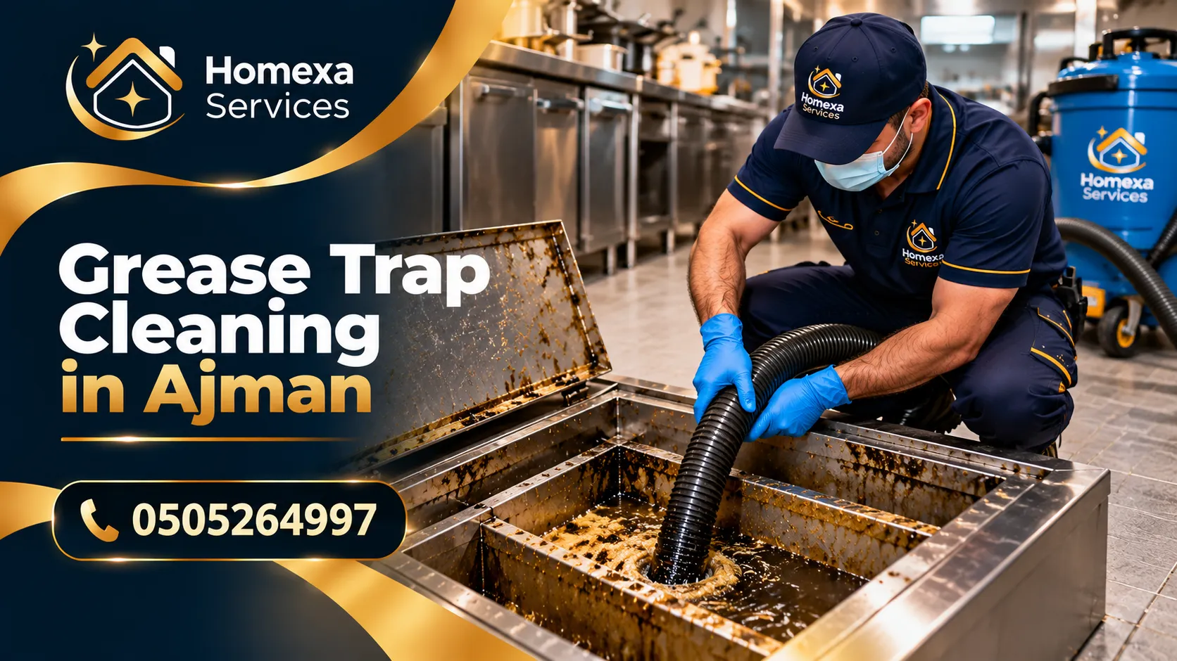 Recurring grease trap cleaning in Ajman for restaurants and commercial kitchens