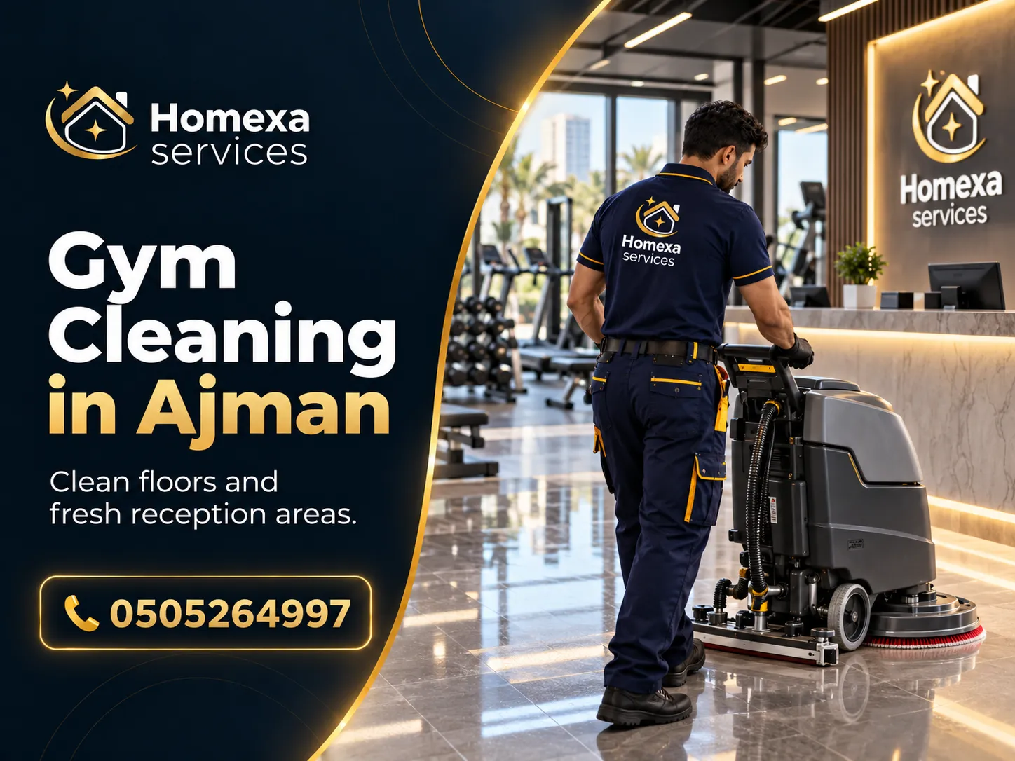 Gym Cleaning in Ajman by Home Xa Services