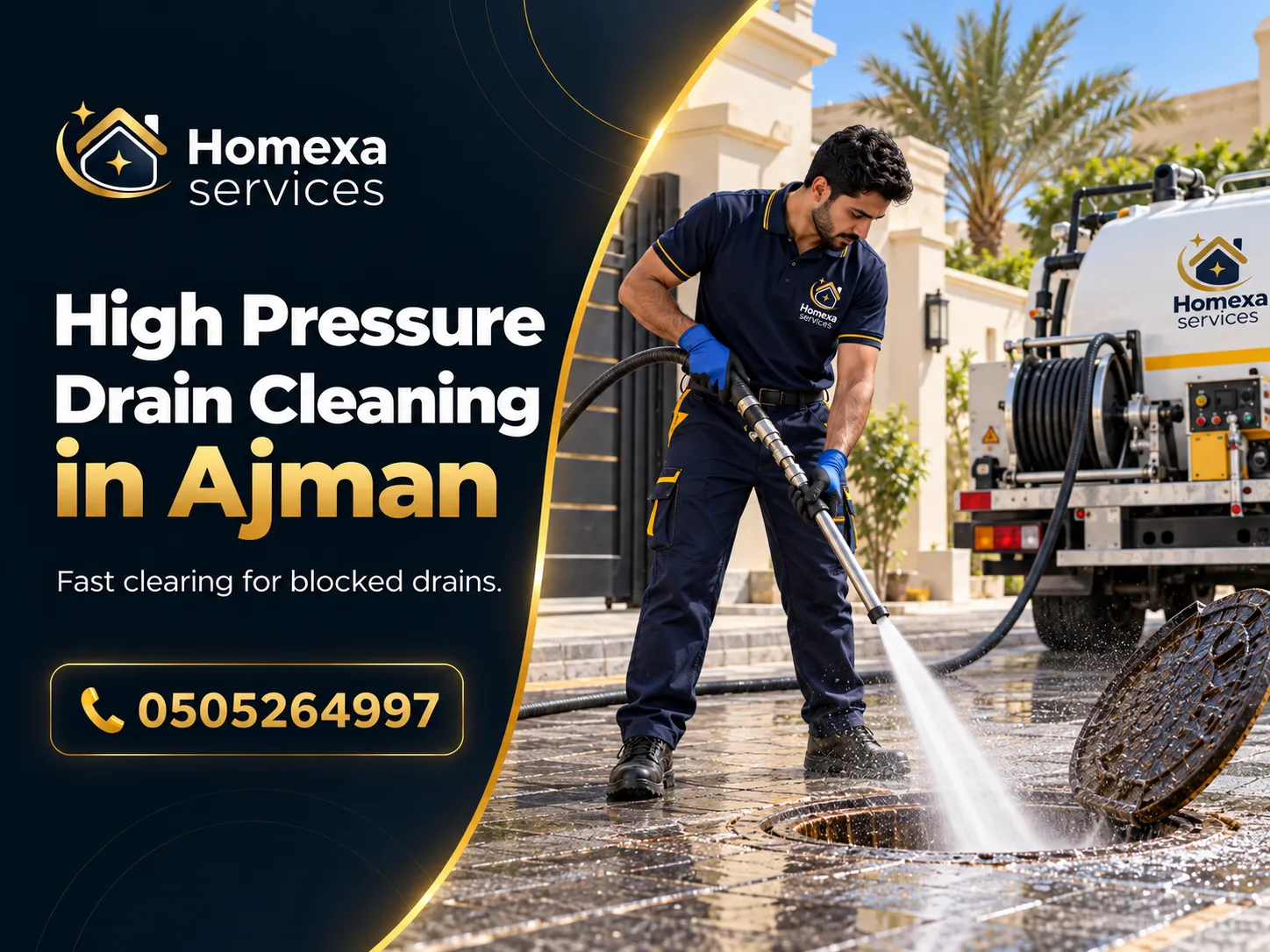 High Pressure Drain Jetting Company in Ajman by Home Xa Services