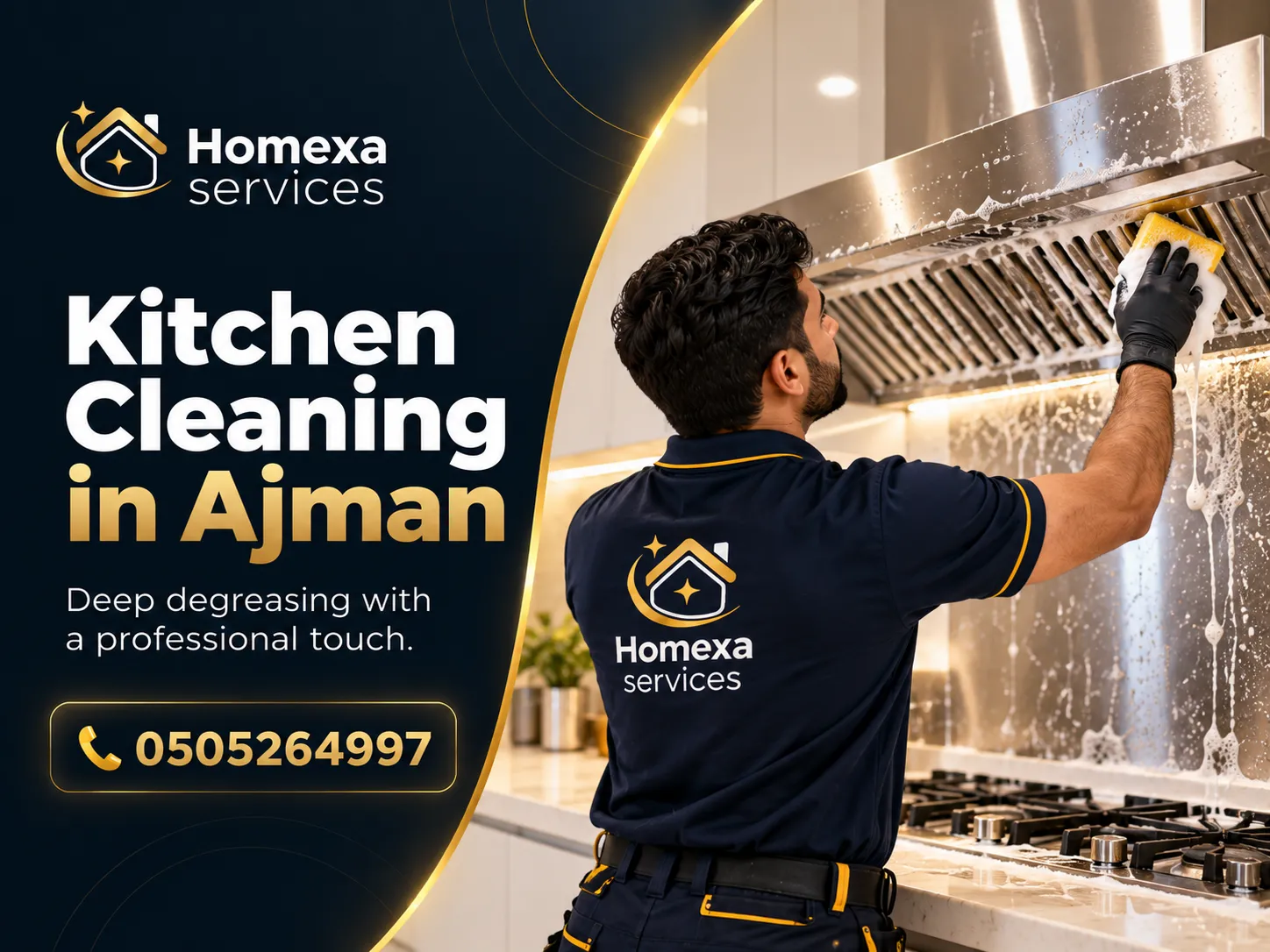 Kitchen grease cleaning in Ajman for homes and villas