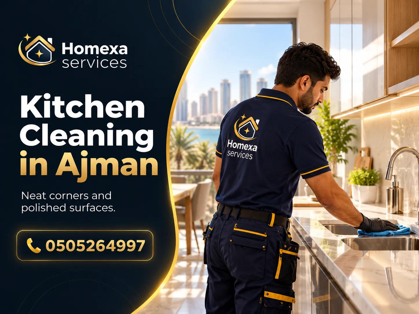 Deep kitchen cleaning before moving in in Ajman