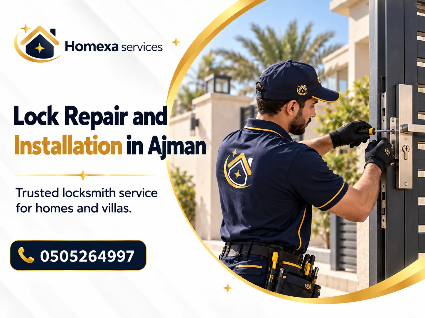 Final assessment before Lock Repair and Installation in Ajman for locks cylinders handles and doors