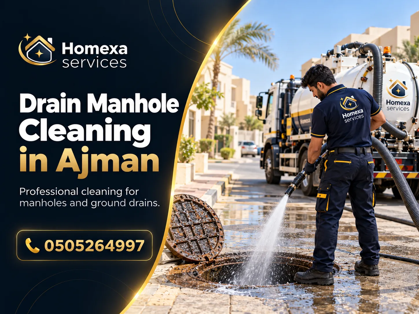 Manhole Cleaning Company in Ajman by Home Xa Services