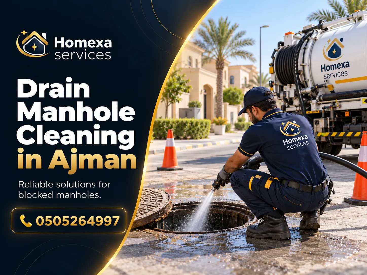 Manhole cleaning and drain unblocking in Ajman