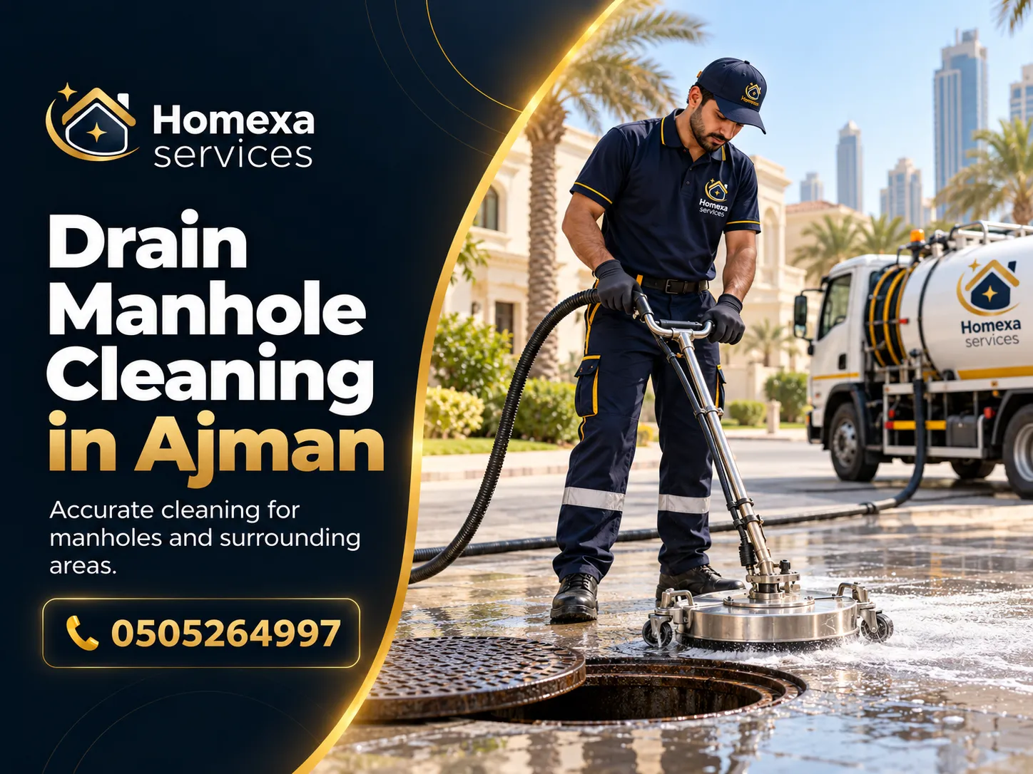 Recurring manhole cleaning in Ajman for buildings restaurants and commercial properties