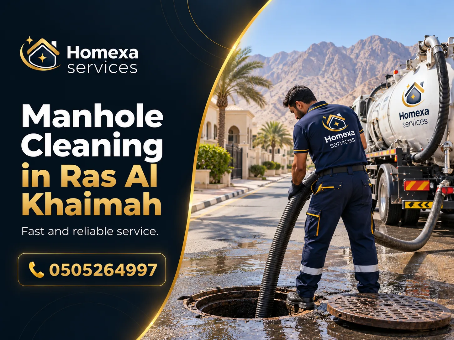 Manhole Cleaning Company in Ras Al Khaimah by Home Xa Services
