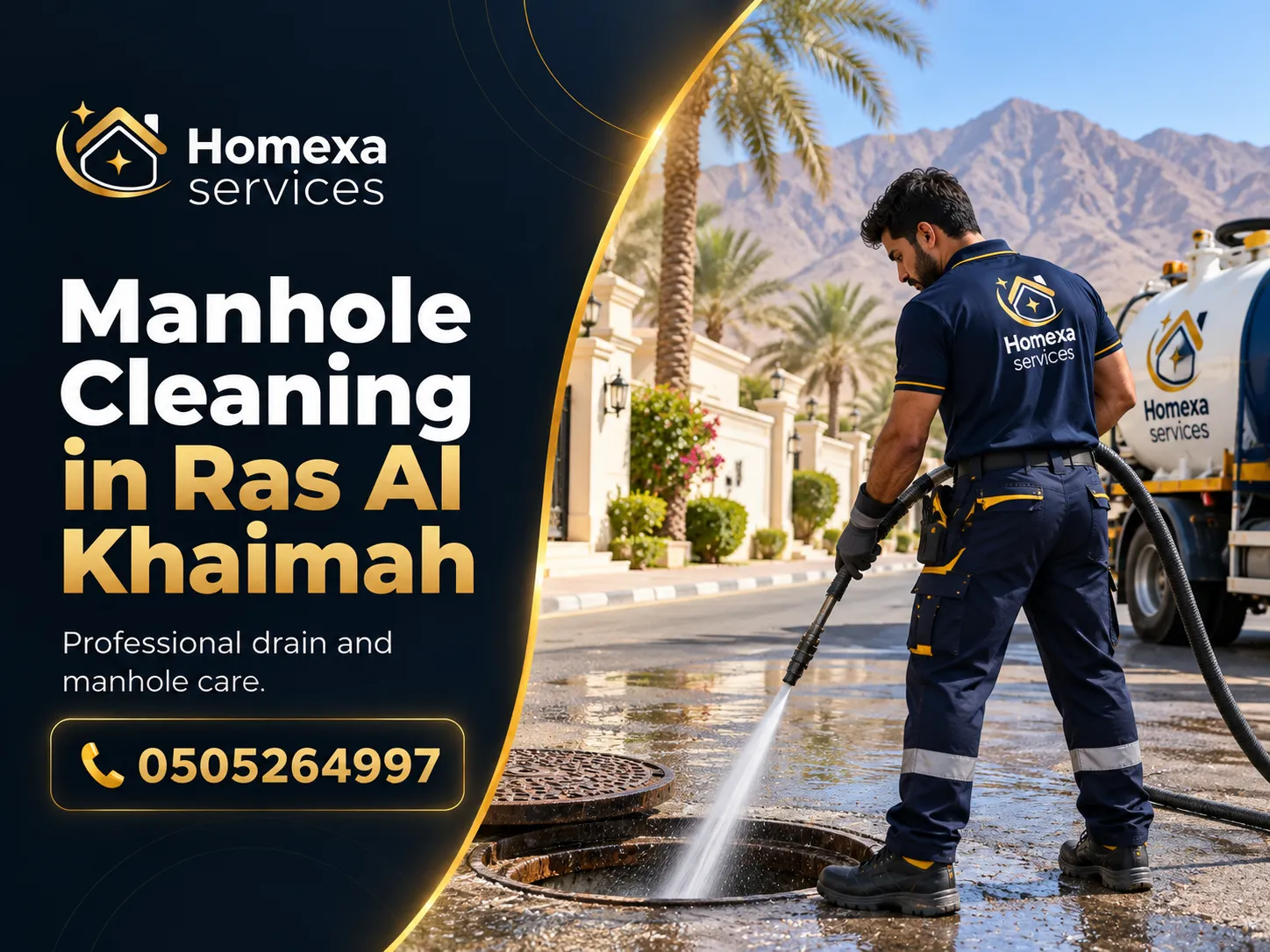 Drainage manhole cleaning and sediment removal in Ras Al Khaimah