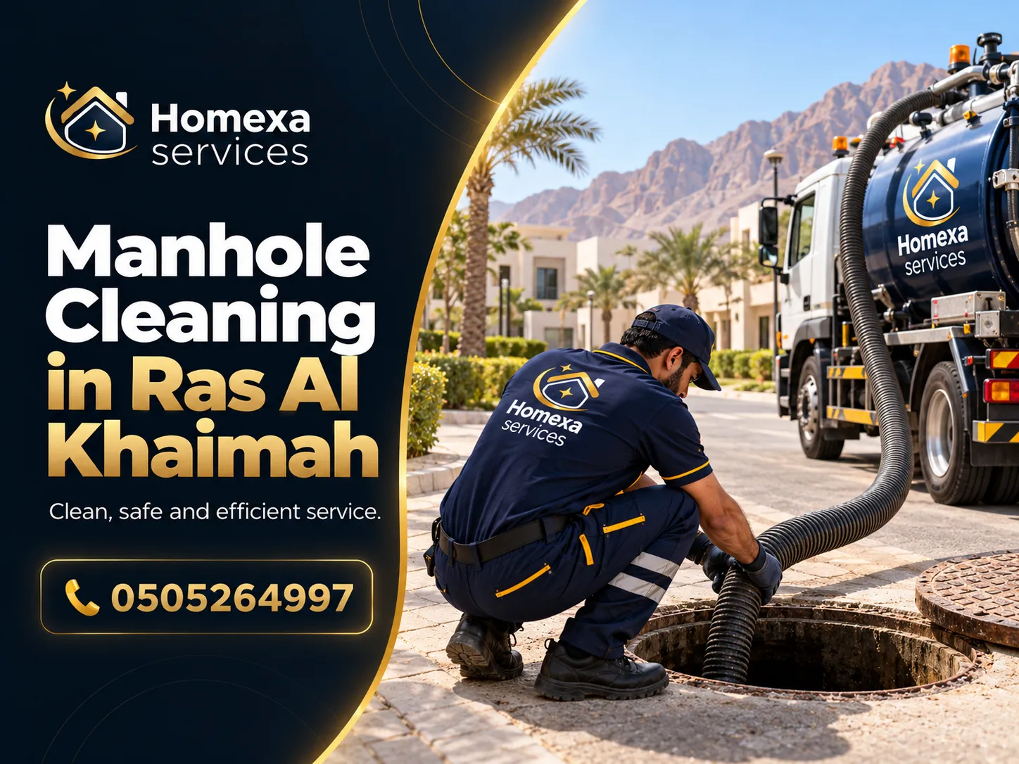 Manhole and sewer drain cleaning in Ras Al Khaimah