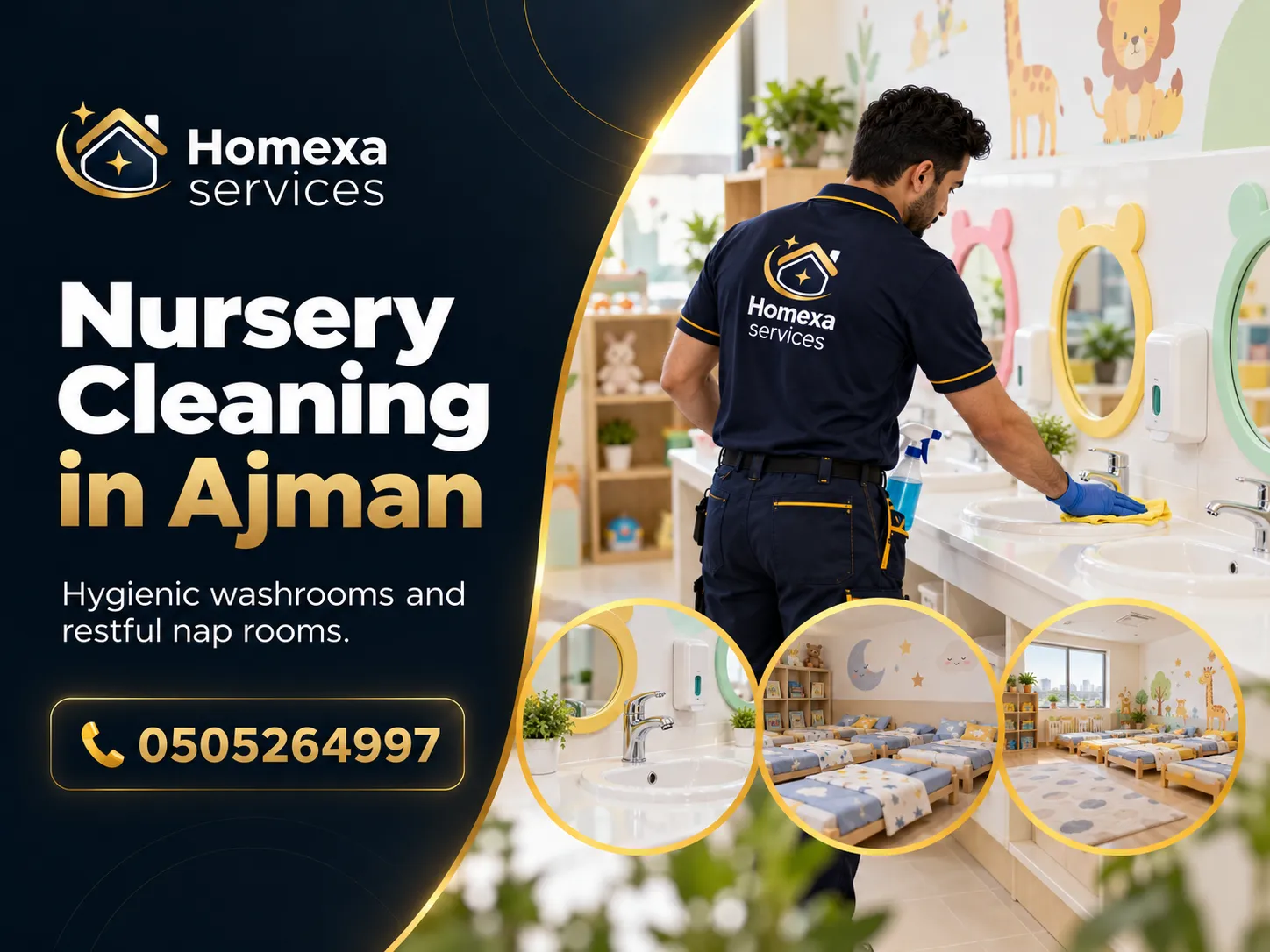 Nursery Cleaning Company in Ajman for classrooms playrooms and facilities
