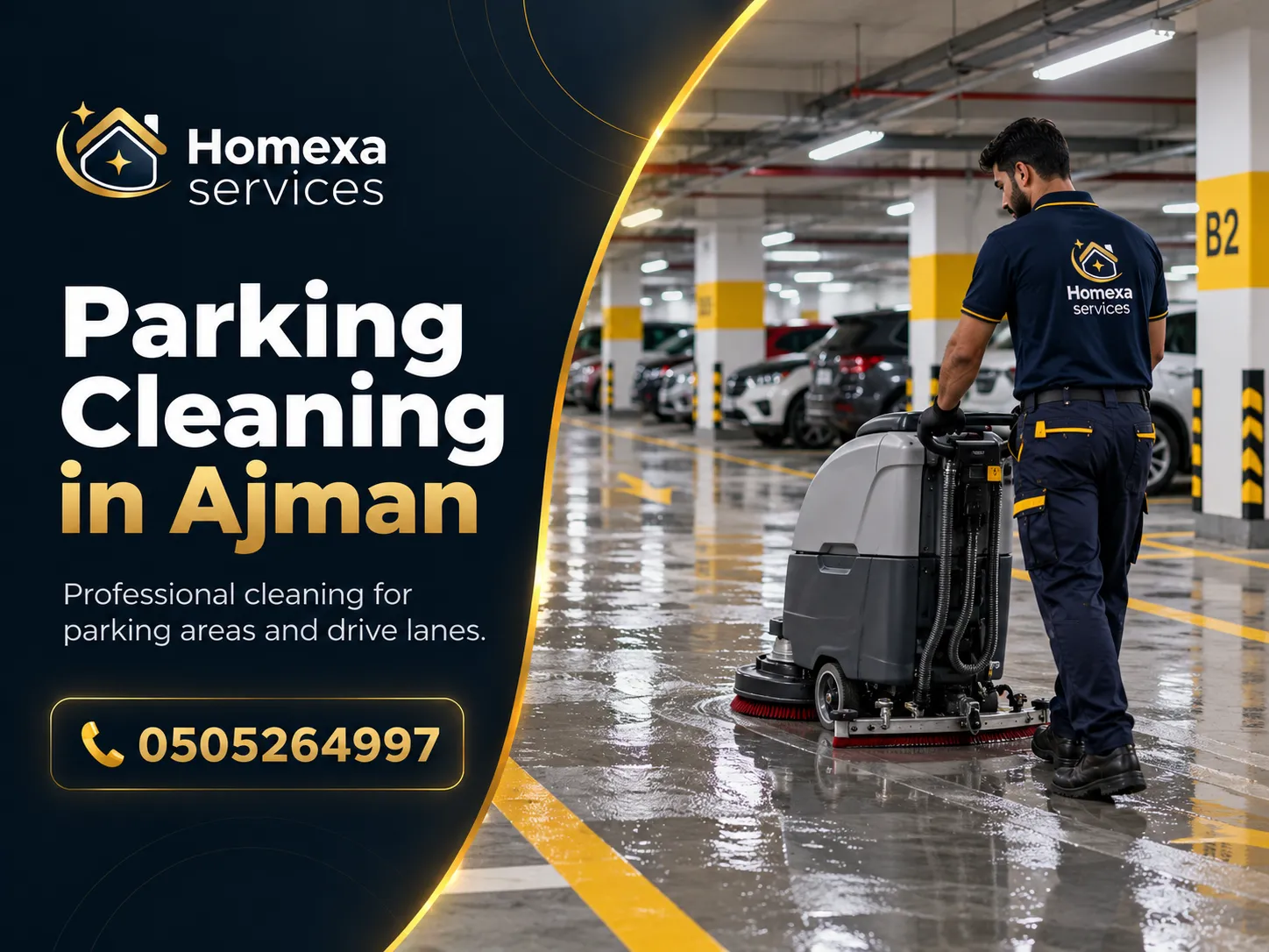Parking Cleaning Company in Ajman by Home Xa Services