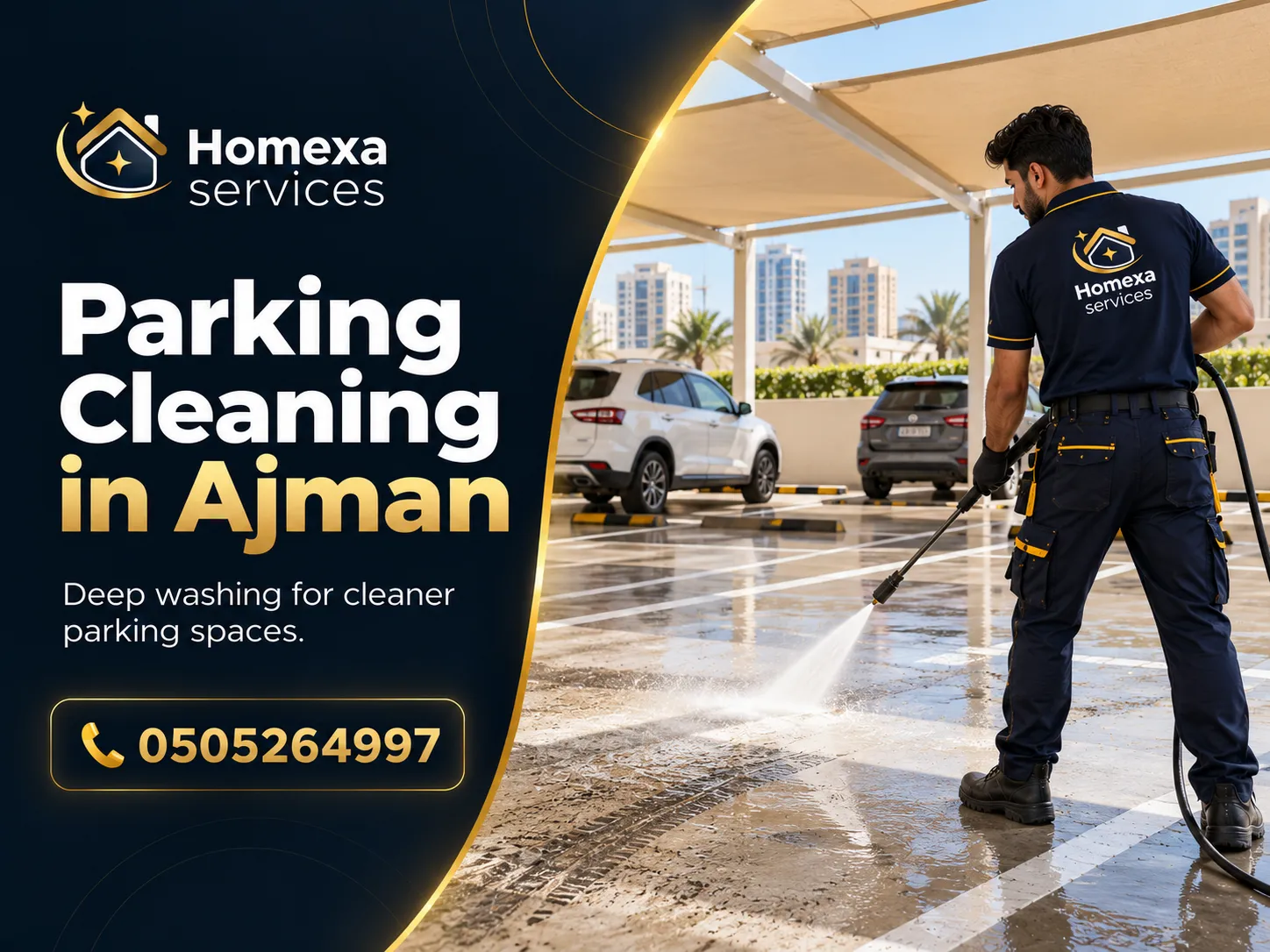 Parking floor cleaning in Ajman