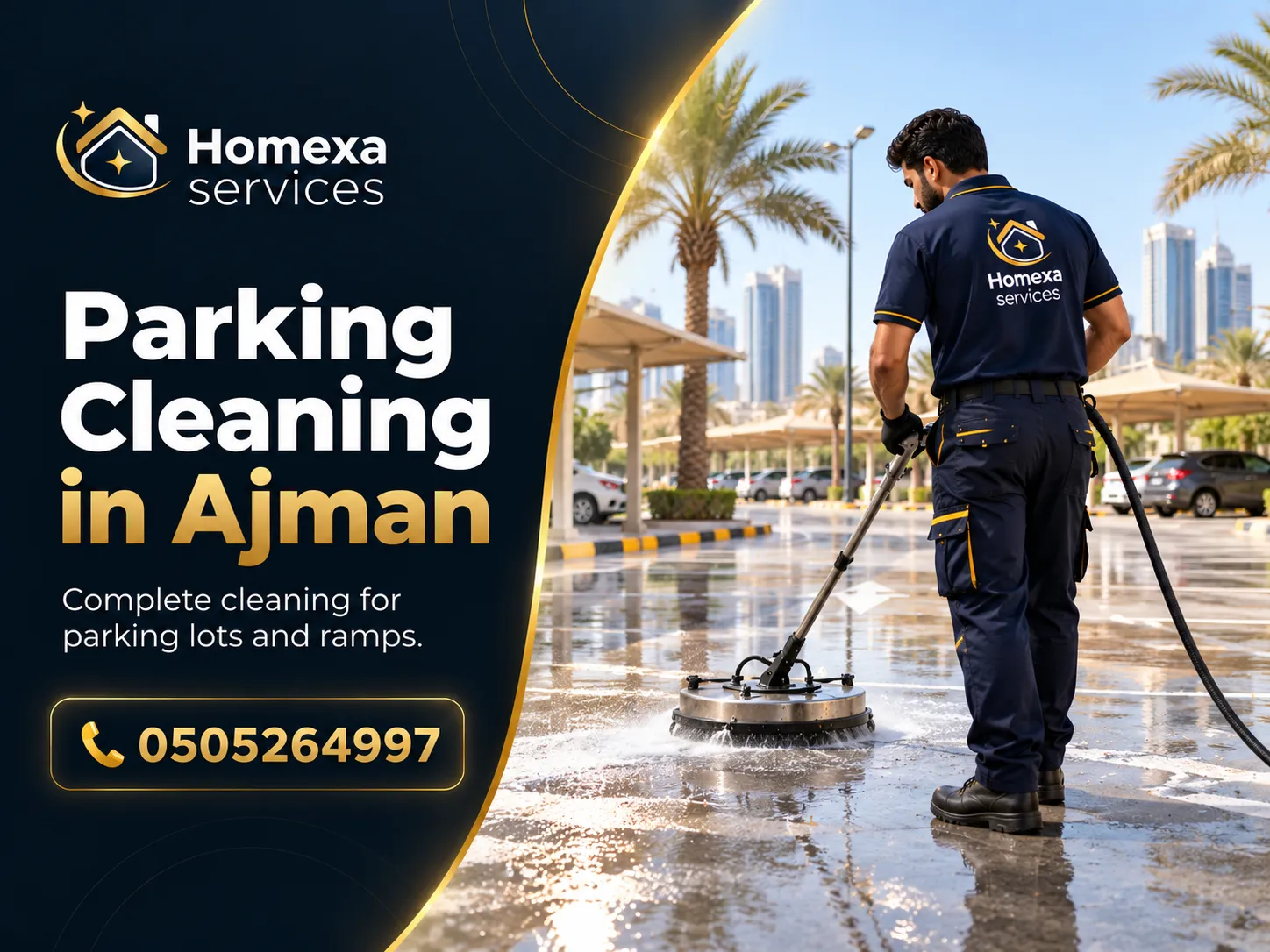 Professional Parking Cleaning Company in Ajman for buildings villas and commercial properties