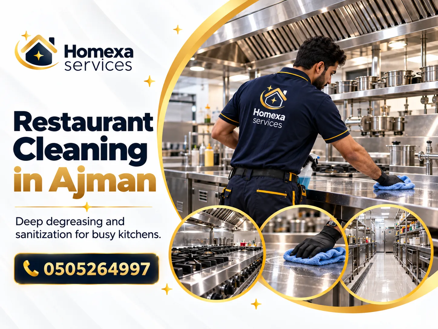 Restaurant Kitchen Cleaning in Ajman by Home Xa Services