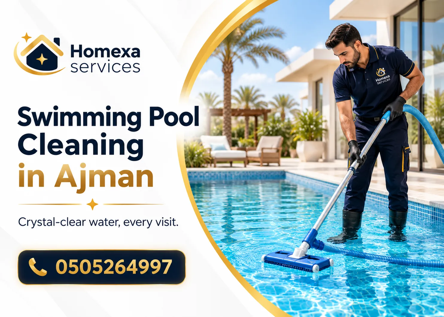 Professional Swimming Pool Cleaning in Ajman by Home Xa Services
