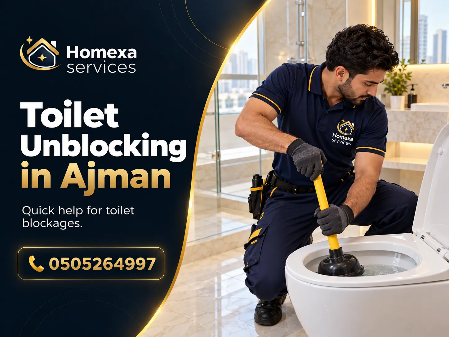 Blocked toilet unblocking in Ajman