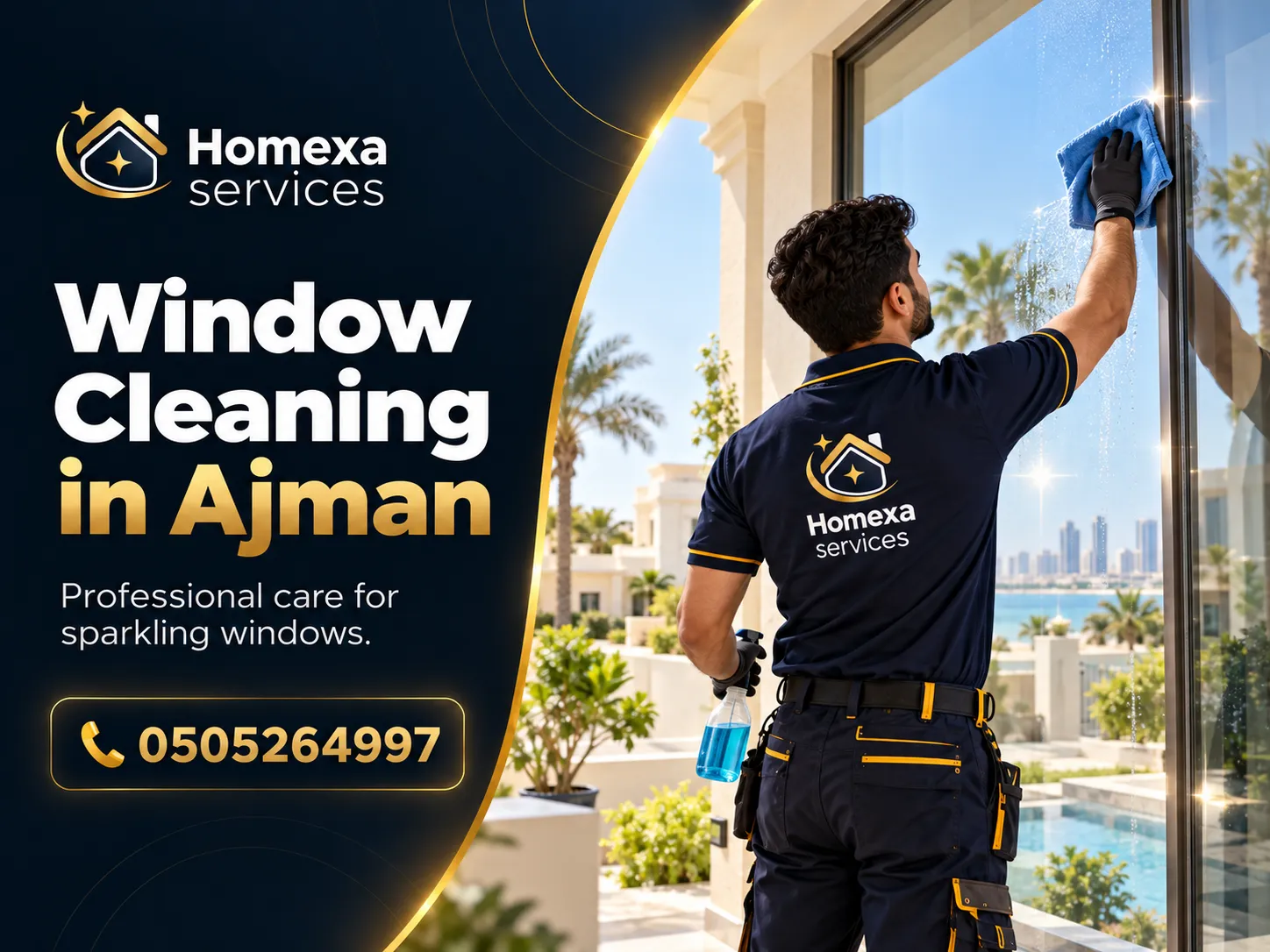 Window Cleaning Company in Ajman for homes villas apartments offices and shops