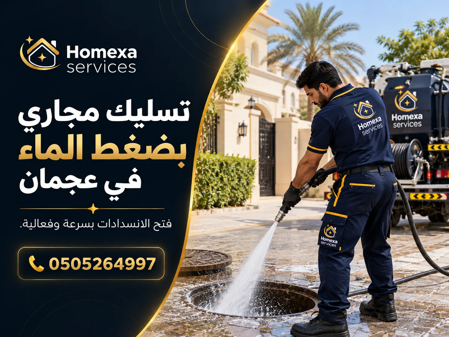 شركة تسليك مجاري بضغط الماء في عجمان Home Xa Services