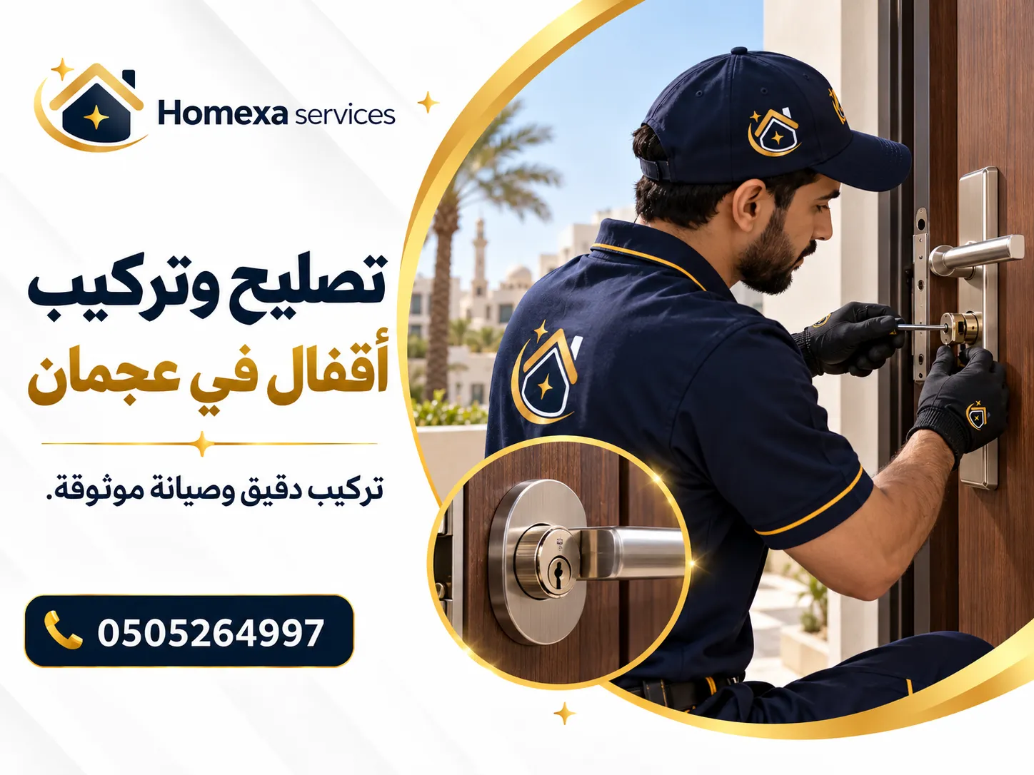 اختيار وتركيب أقفال في عجمان حسب نوع الباب والقفل والسلندر