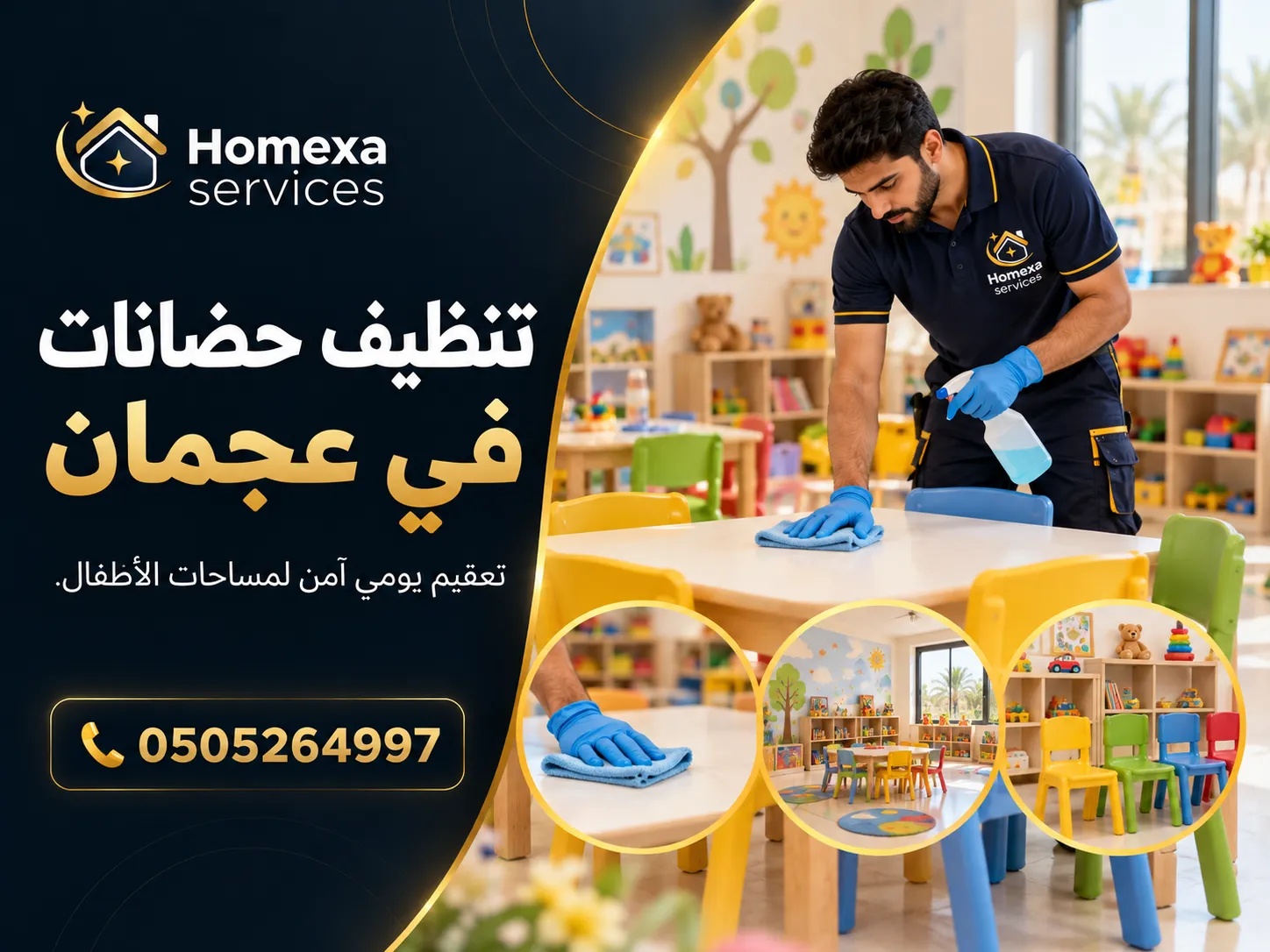 تنظيف حضانات في عجمان بواسطة Home Xa Services