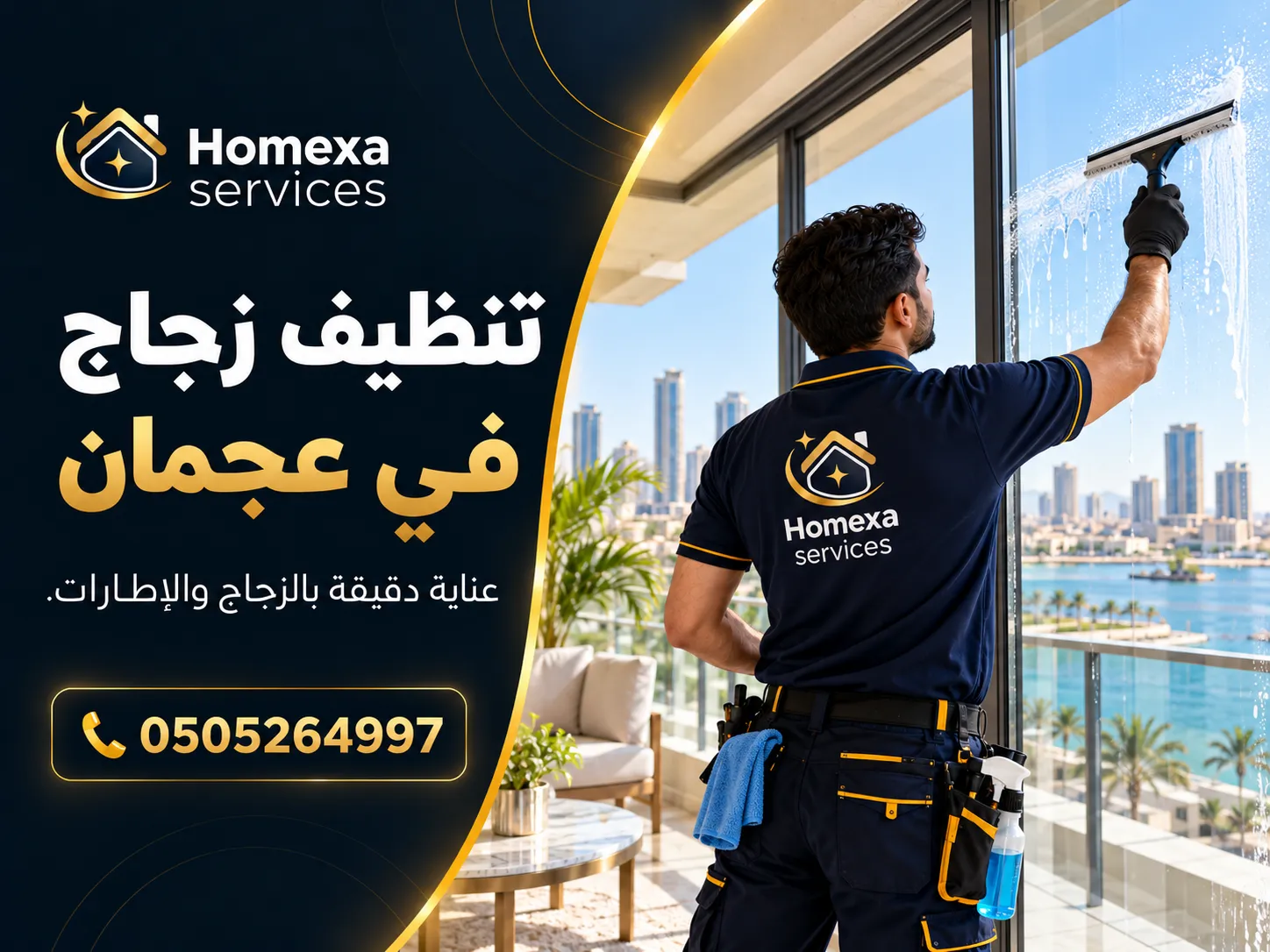 شركة تنظيف زجاج للمنازل والفلل في عجمان