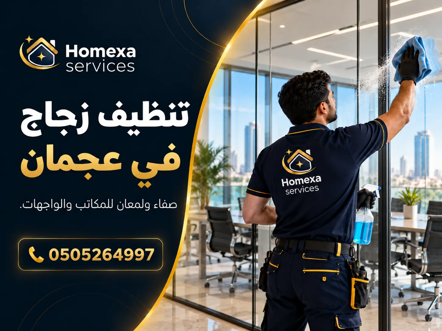تنظيف زجاج عميق في عجمان للمنازل والمكاتب