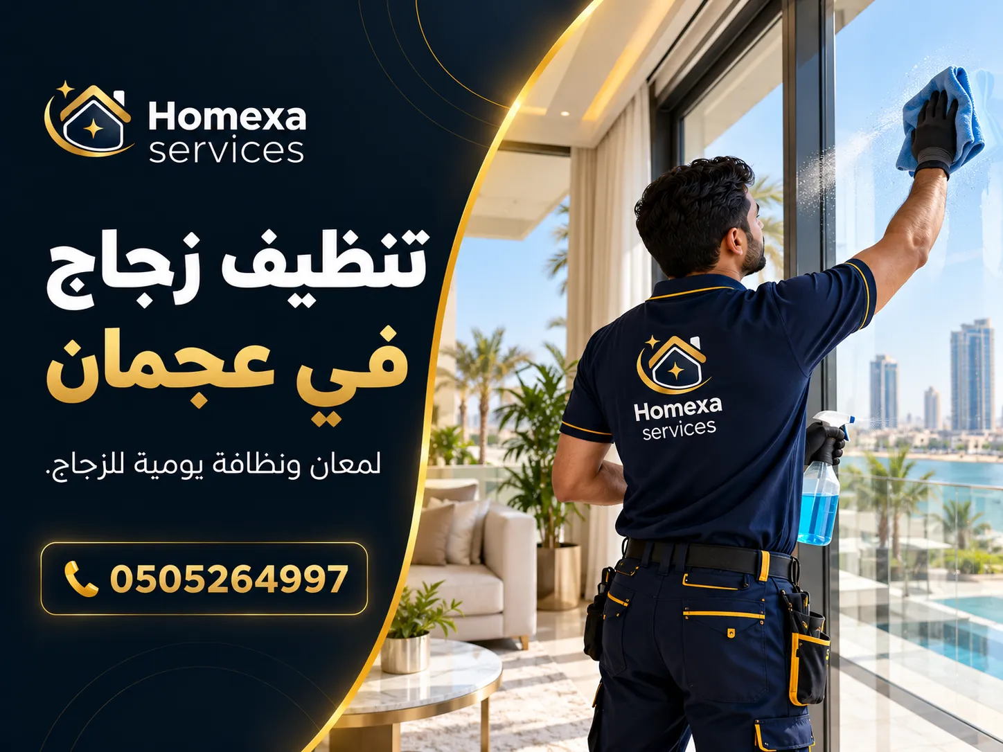 أفضل شركة تنظيف زجاج في عجمان للمنازل والمكاتب والمحلات