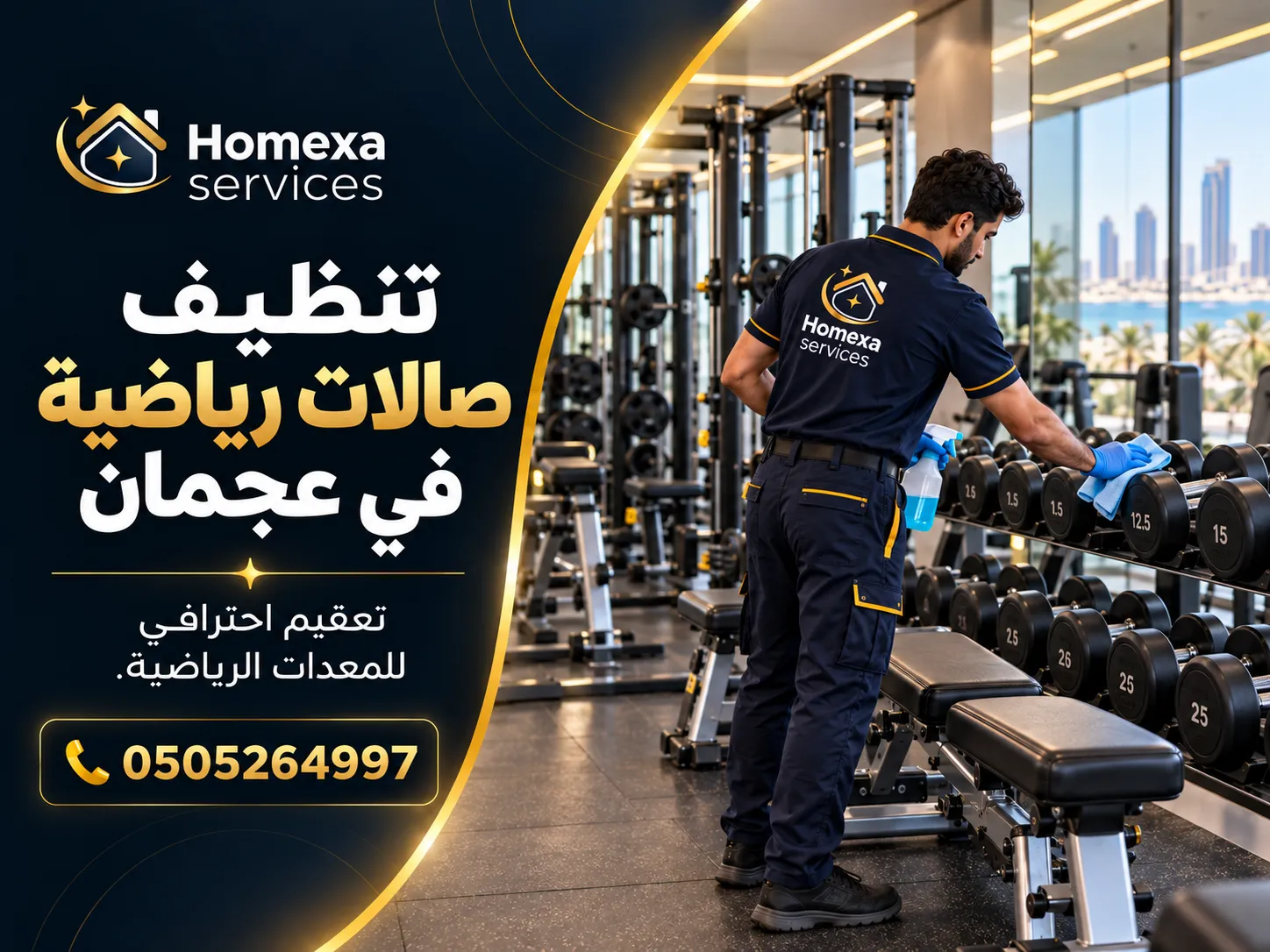 تنظيف صالات رياضية في عجمان بواسطة Home Xa Services