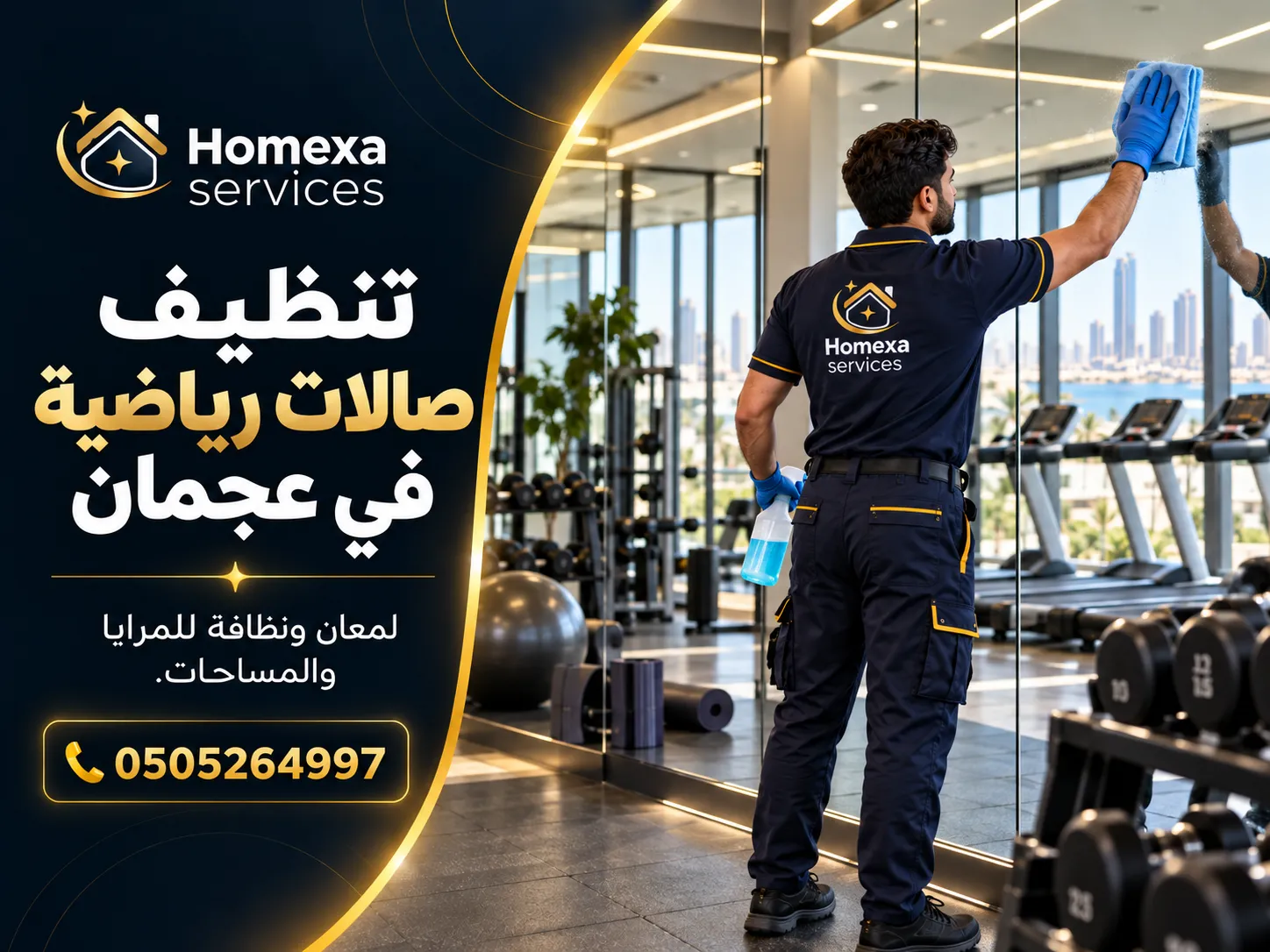 تنظيف أجهزة ومعدات الصالات الرياضية في عجمان