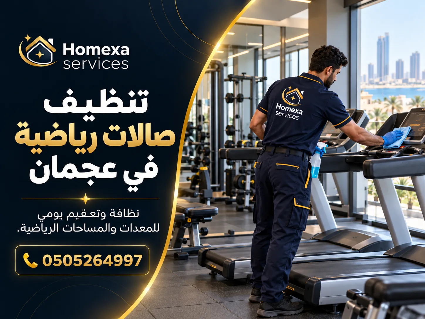 تنظيف عميق للصالات الرياضية في عجمان