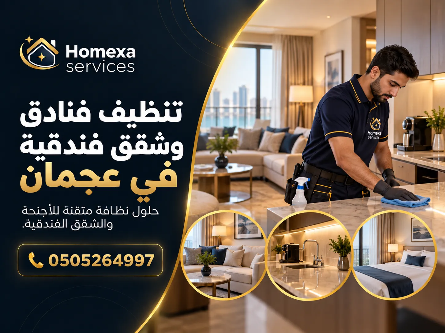 تنظيف عميق للفنادق والشقق الفندقية في عجمان