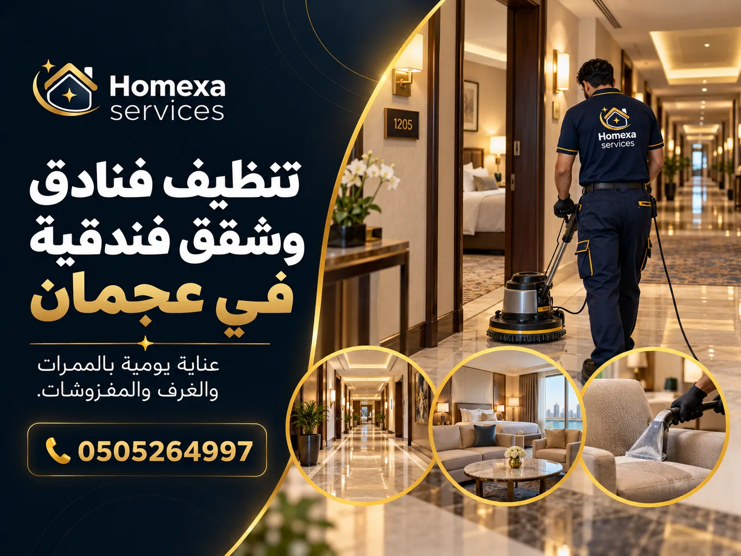 شركة تنظيف فنادق وشقق فندقية في عجمان للغرف واللوبي والمناطق المشتركة