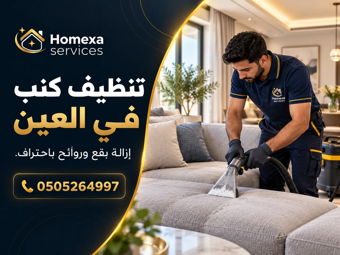 تنظيف كنب من البقع والأوساخ في العين