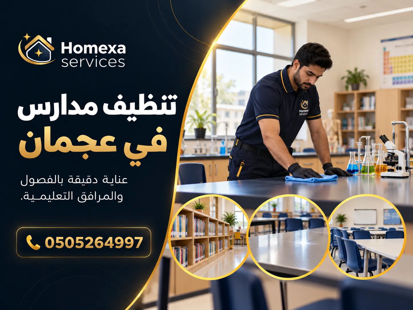 تنظيف عميق للمدارس في عجمان خلال العطلات
