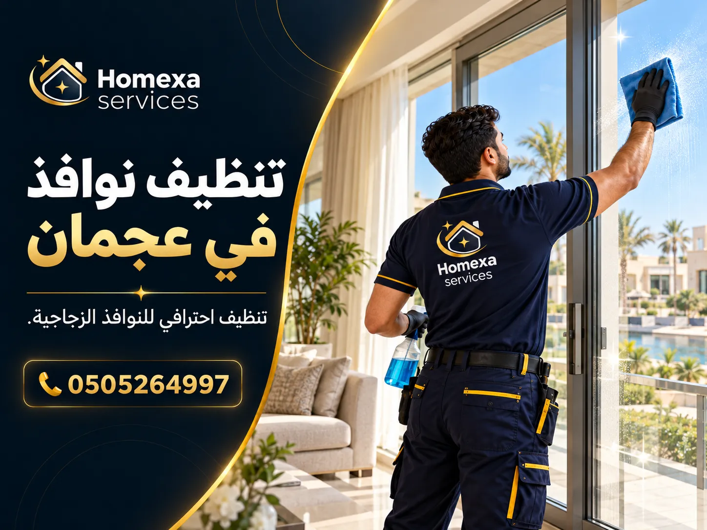 تنظيف نوافذ في عجمان بواسطة Home Xa Services